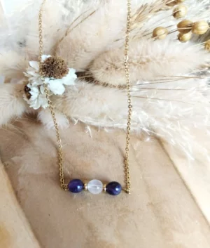 Collier améthyste et quartz rose