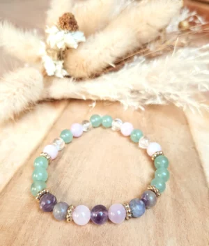 Bracelet de pierres naturelles contre l'anxiété et la surcharge émotionnelle - "Calme intérieur"
