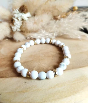 Bracelet en pierres naturelles de howlite