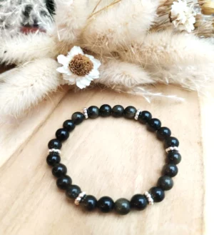 Bracelet en pierres naturelles d'obsidienne dorée : Protection, ancrage, travail sur soi, vérité intérieure – Bracelet Evolution