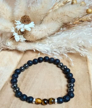 Bracelet pour hommes en pierres naturelles : Anti-Stress, Protection et Ancrage