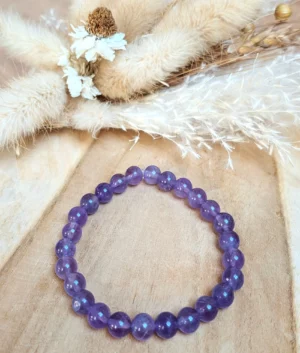 Bracelet en pierres naturelles améthyste - Bracelet anti-stress