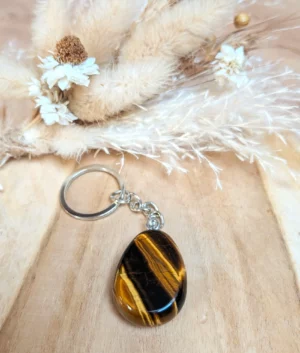 Porte-clé en Œil de Tigre – Vitalité, confiance en soi et protection