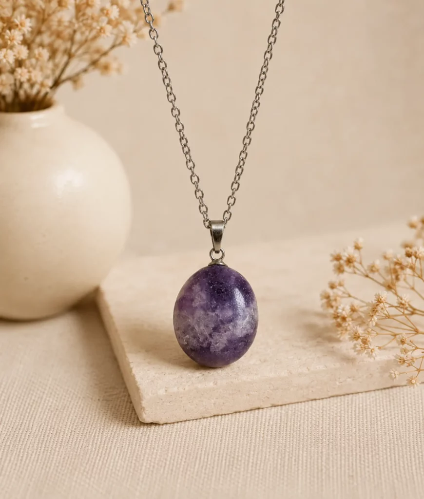 collier lépidolite