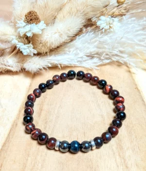 Bracelet pour hommes en pierres naturelles : protection, ancrage, force et détermination