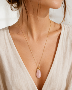 Pendentif en quartz rose